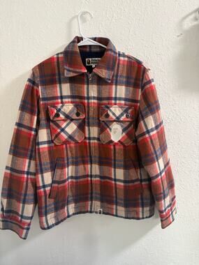BAPE A Bathing Ape Women’s Plaid Zip Jacket Size M